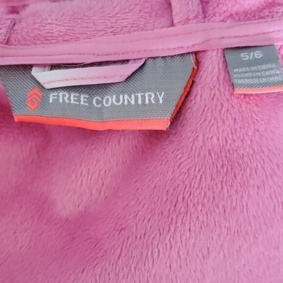 Free Country Water Resistant Jacket Coat Zip Hooded Hoodie Winter GIRLS Kids 5/6 - Picture 10 of 15